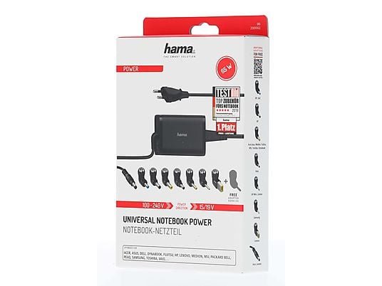 Hama Universal Notebook Güç Adaptörü 15-19V/65W - Distribütör Garantili