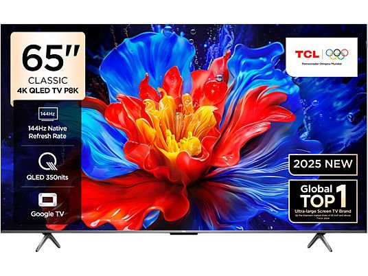 TCL 65P8K 65 inç 4K UHD QLED Google TV - Distribütör Garantili