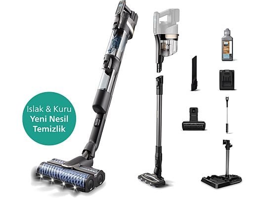 Philips AquaTrio 9000 Seri XW9463/11 Islak ve Kuru Temizlik Kablosuz Dikey Süpürge - Distribütör Garantili