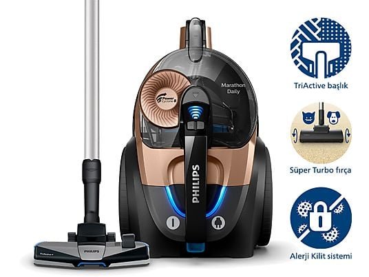 Philips XB7151/07 Toz Torbasız Elektrikli Süpürge - Distribütör Garantili