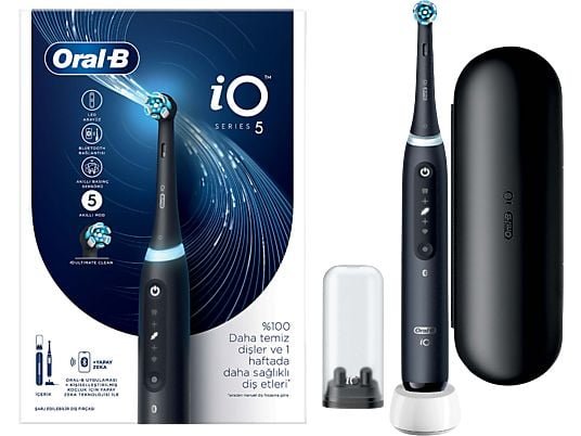 Oral-B iO 5 Şarjlı Diş Fırçası Siyah - Distribütör Garantili